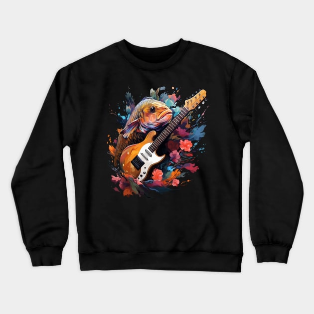 Arowana Playing Guitar Crewneck Sweatshirt by JH Mart